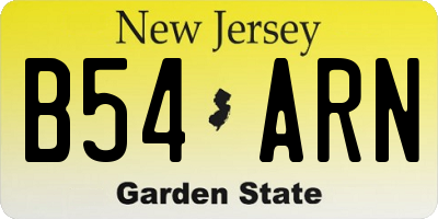 NJ license plate B54ARN