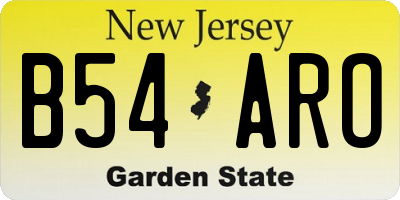 NJ license plate B54ARO