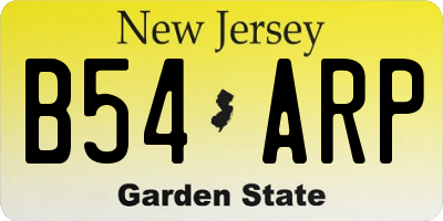 NJ license plate B54ARP