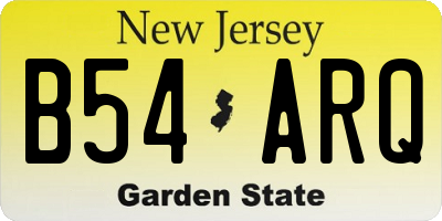 NJ license plate B54ARQ