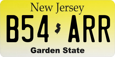 NJ license plate B54ARR