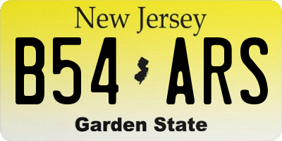NJ license plate B54ARS