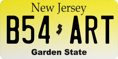 NJ license plate B54ART