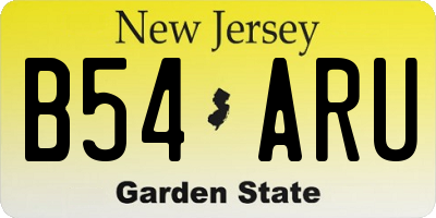 NJ license plate B54ARU