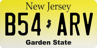 NJ license plate B54ARV