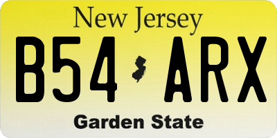 NJ license plate B54ARX