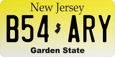 NJ license plate B54ARY