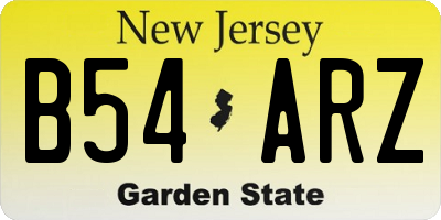 NJ license plate B54ARZ