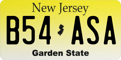NJ license plate B54ASA