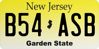 NJ license plate B54ASB