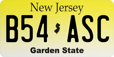 NJ license plate B54ASC