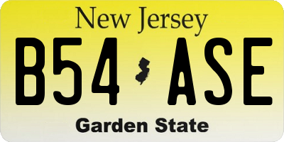 NJ license plate B54ASE