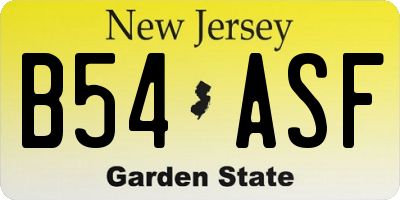 NJ license plate B54ASF