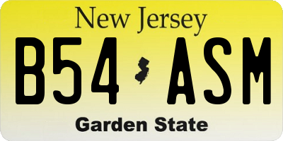 NJ license plate B54ASM