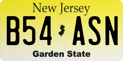 NJ license plate B54ASN