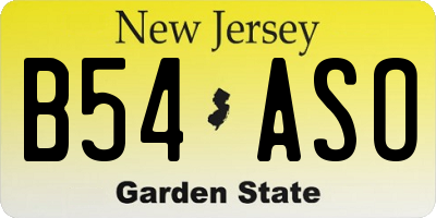 NJ license plate B54ASO