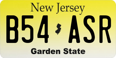 NJ license plate B54ASR