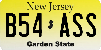 NJ license plate B54ASS
