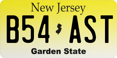 NJ license plate B54AST