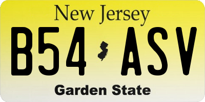 NJ license plate B54ASV