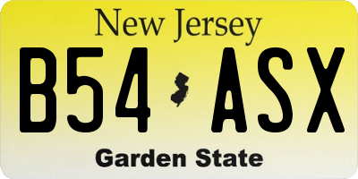 NJ license plate B54ASX