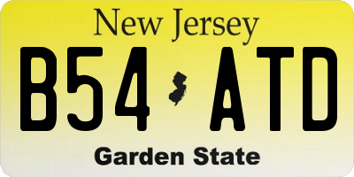 NJ license plate B54ATD