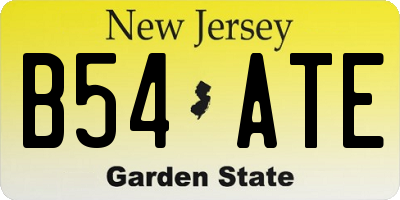 NJ license plate B54ATE