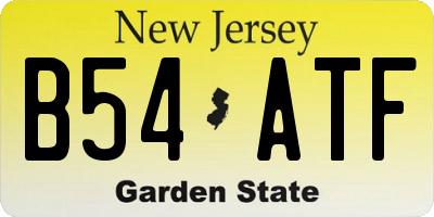 NJ license plate B54ATF