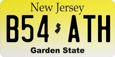 NJ license plate B54ATH