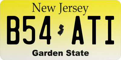 NJ license plate B54ATI