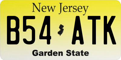 NJ license plate B54ATK