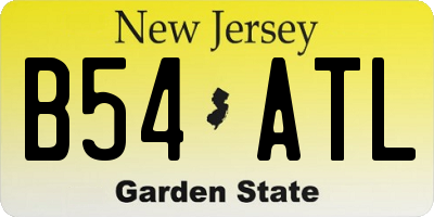 NJ license plate B54ATL