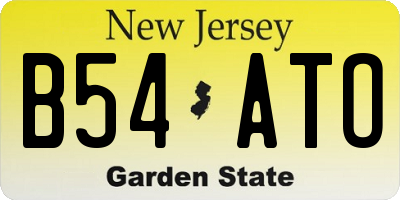 NJ license plate B54ATO