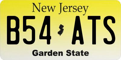 NJ license plate B54ATS