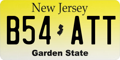 NJ license plate B54ATT