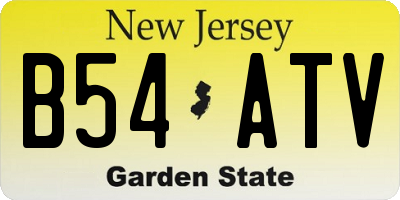 NJ license plate B54ATV