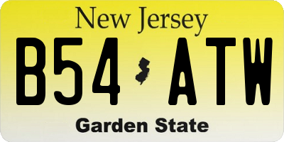 NJ license plate B54ATW
