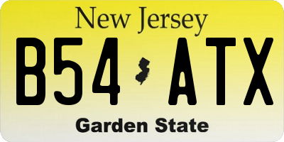 NJ license plate B54ATX