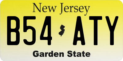 NJ license plate B54ATY