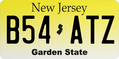 NJ license plate B54ATZ