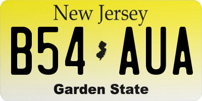 NJ license plate B54AUA