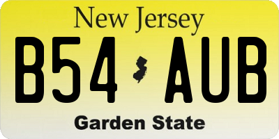 NJ license plate B54AUB