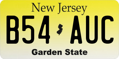 NJ license plate B54AUC