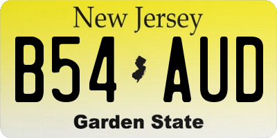 NJ license plate B54AUD