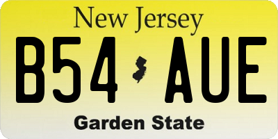 NJ license plate B54AUE
