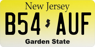 NJ license plate B54AUF