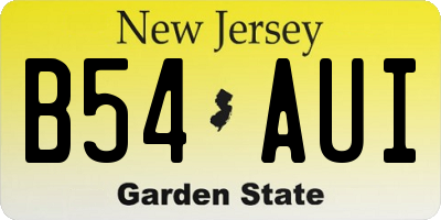NJ license plate B54AUI