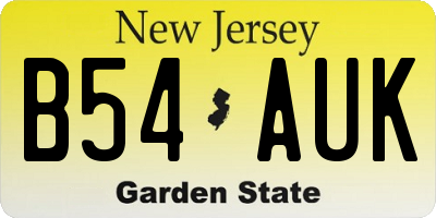 NJ license plate B54AUK