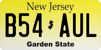 NJ license plate B54AUL