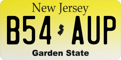 NJ license plate B54AUP